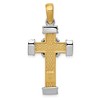 Black Bow Jewelry 14k Yellow and White Gold Two Tone Rope Cross Pendant - 4 of 4