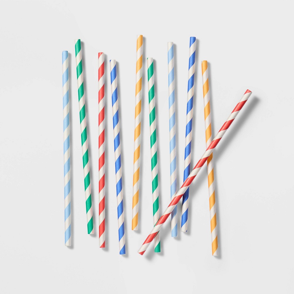 10ct Striped Straws - Spritz