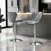 Dsvimoy Patio Counter and Bar Stool Set of 2 Swivel Adjustable Barstools with Back for Modern Spaces, Gray, 22.44"*19.29"*17.71" - 2 of 4
