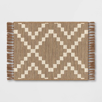 Check Diamonds Outdoor Rug Tan - Threshold™