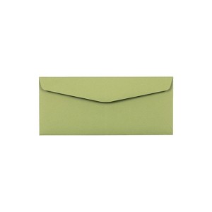 JAM Paper #10 Booklet Envelopes 4 1/8" x 9 1/2" Avocado Green 50/Pack (4260-102-50) - 1 of 4