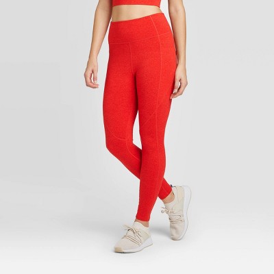 Women's High-Waisted Brushed Jersey 7/8 Leggings - JoyLab™ Bright Red M –  Target Inventory Checker – BrickSeek