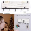 LunaLulinlk Wall Mounted Key Hooks Holder Entryway Wooden Keys Hanger Organizer White - 3 of 4