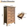5 Drawers Dresser for Bedroom, Wood Rustic Tall Chset of Drawers, Farmhouse Dresser Chests with Storage Organizer - 2 of 4