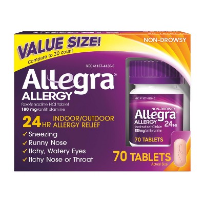 Allegra 24 Hour Allergy Relief Tablets - Fexofenadine Hydrochloride - 70ct