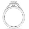 Pompeii3 F/VS 1.50Ct Halo Diamond Engagement Wedding Ring Set 14k Gold Lab Created - 3 of 4