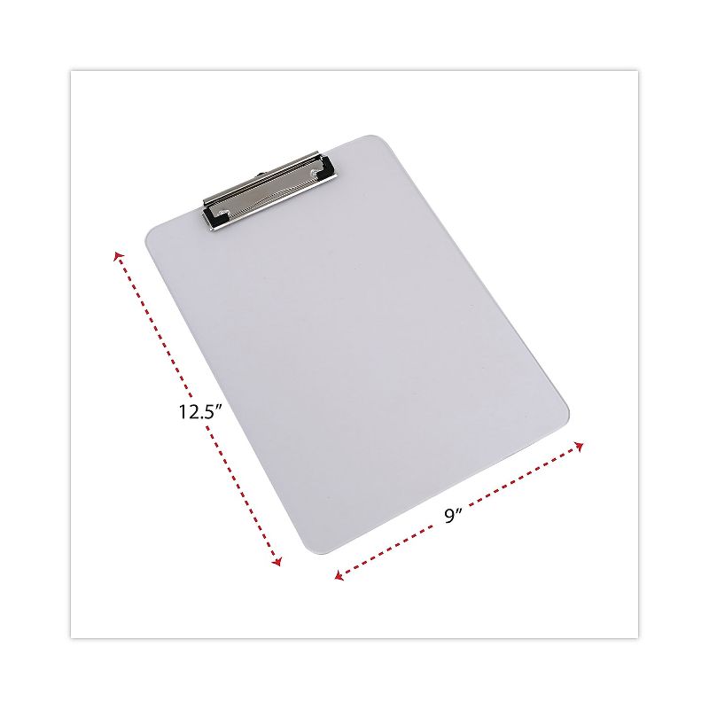 UNIVERSAL Plastic Clipboard with Low Profile Clip 1/2" Capacity Holds 8 1/2 x 11 Clear 40310, 3 of 9