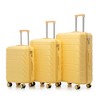 Ridstar 3-Piece ABS Wheeled Luggage Set with Combination Lock-Yellow - 3 of 4
