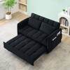 52" Velvet 2-Seater Sofa Bed with 2 Pillows & Metal Feet - 2 of 4
