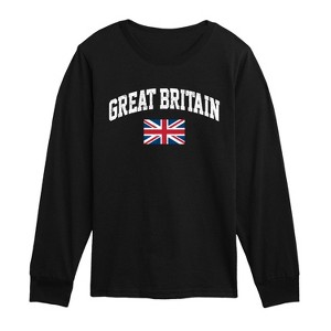 Boys' - Instant Message - Great Britain Flag Long Sleeve Graphic T-Shirt - 1 of 4