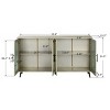 TV Stand With Storage with 4 Doors,60" W Functional Storage Cabinets TV Stands for TVs up to 65" with 2 Adjustable Shelf And Gold Legs-Maison Boucle - 4 of 4