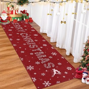 Christmas Snowflake Area Rug 2'x3' Rug Washable Non Slip for Entryway - 1 of 4