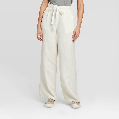 wide leg mid rise pants