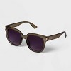 Women's Crystal Square Sunglasses - A New Day™ Olive Green: UV Protection, Recycled Plastic Frame - 2 of 2