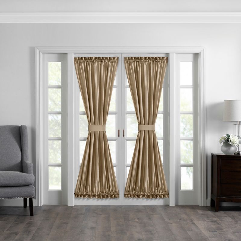 Colette Faux Silk French Door Single Window Panel - 54" x 72" - Elrene Home Fashions, 1 of 4