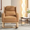 KTMBDW Nursery Rocking Chair Teddy Upholstered Rocker Rocking Accent Chair Padded Seat Armchair for Living Room Bedroom Offices - 3 of 4