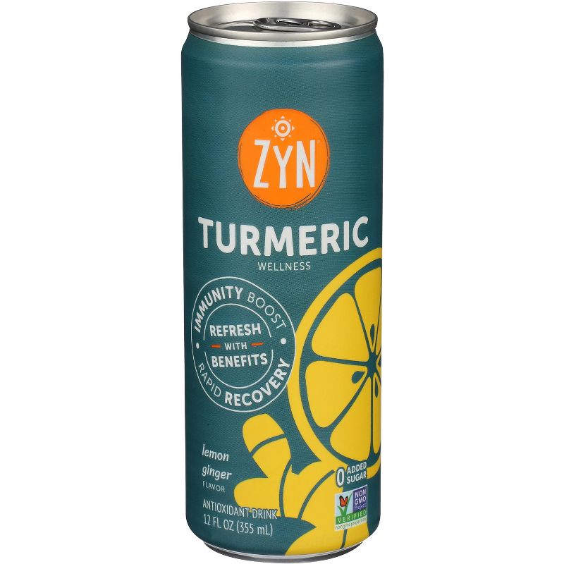 Zyn Lemon Ginger Turmeric Wellness Drink - Pack of 6 - 12 fl oz, 1 of 2