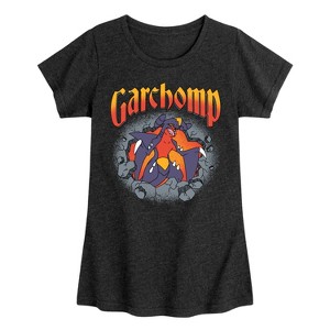 Girls' - Pokémon - Garchomp Rocks Fitted Short Sleeve Graphic T-Shirt - 1 of 4