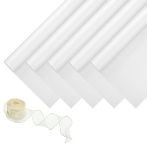 Unique Bargains Decorative Elegant Waterproof Matte Gift Wrap Paper with Ribbon 1 Set - 1 of 4