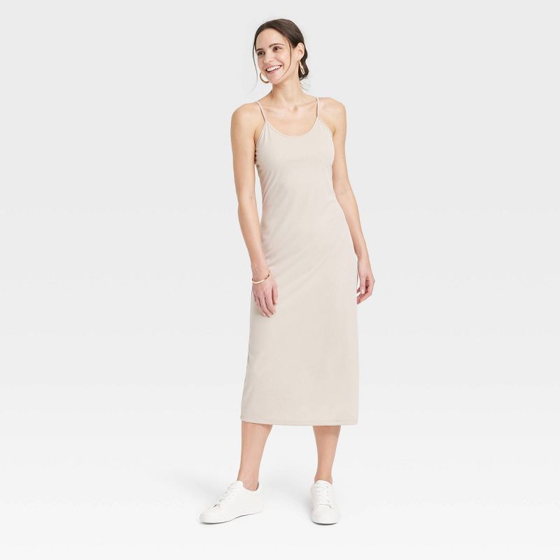 Women's Rib-Knit Midi Cami Dress - A New Day™, 1 of 7