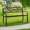 Yaheetech Patio Garden Bench with Backrest and Armrest - 2 of 4