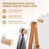 JUJABU 4-Pack Natural Wood Wall Hooks for Purse, Towels, Clothes and Backpacks - 4 of 4