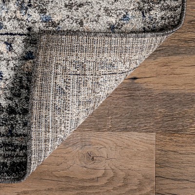 Vintage Medallion Gray 9' x 12' Synthetic Easy-Care Area Rug