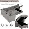 Whisen 108.6" U-Shaped Sectional Sofa Bed with USB Ports, Power Sockets & Storage - 4 of 4