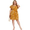 Agnes Orinda Women's Plus Size V Neck Floral Tie Waist Mini Dressy A Line Dresses - 3 of 4