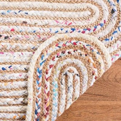Ivory Cotton Hand-Knotted 6' Square Area Rug