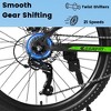 VASIP 26''Mountain Bike for Adults & Teens ,Shimano 21-Speed Gears & Mechanical Disc Brakes ,High-Carbon Steel Frame with Suspension,Black+Blue - 4 of 4