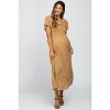 PinkBlush Mustard Floral Smocked Maternity Maxi Dress - 2 of 4