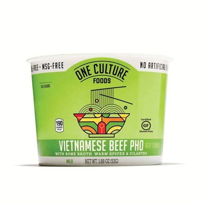 One Culture Foods Gluten Free Mild Vietnamese Beef Pho Noodle Soup - 1.88oz