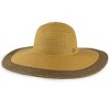 Adrienne Vittadini Large Brim Straw Color Block Floppy Hat - 2 of 4