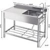 Coucheta Free Standing Single Bowl Utility Sink with Hot/Cold Water Pipe, Faucet, Adjustable Legs - for Indoor & Outdoor Use - 2 of 4