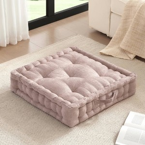 FONTOI 24*"24*"5" Square Bed Pillow, Floor Pillow Cushion, Couch Cushion with Scalloped Edge Design for Bed Couch Sofa Floor, Blush, 24"*5"*24" - 1 of 4