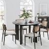 PexFix 42" Black Solid Wood Farmhouse Dining Table Round Wood Top for Modern Dining Rooms & Family Gatherings - 2 of 4