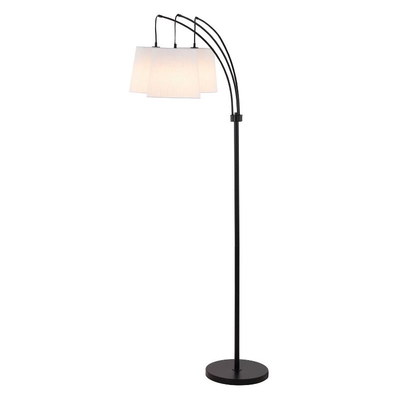 72.5&#34; 3-Light Sylva Mid-Century Modern Head-Adjustable Iron LED Arc Floor Lamp Black (Includes LED Light Bulb) - JONATHAN Y, 6 of 14