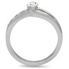 Slickblue Silver CZ Engagement Ring – Round Center with Five Pave Side Stones, Polished Band, Women’s Sizes 5-10 - 2 of 4