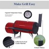 SUGIFT Outdoor Portable BBQ Charcoal Grill with Offset Smoker, Black - 3 of 4