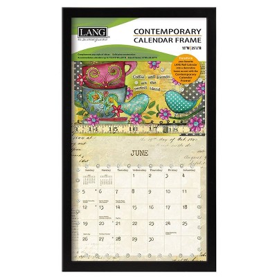 Photo 1 of Undated Calendar Frame Pine Contemporary Black - Lang