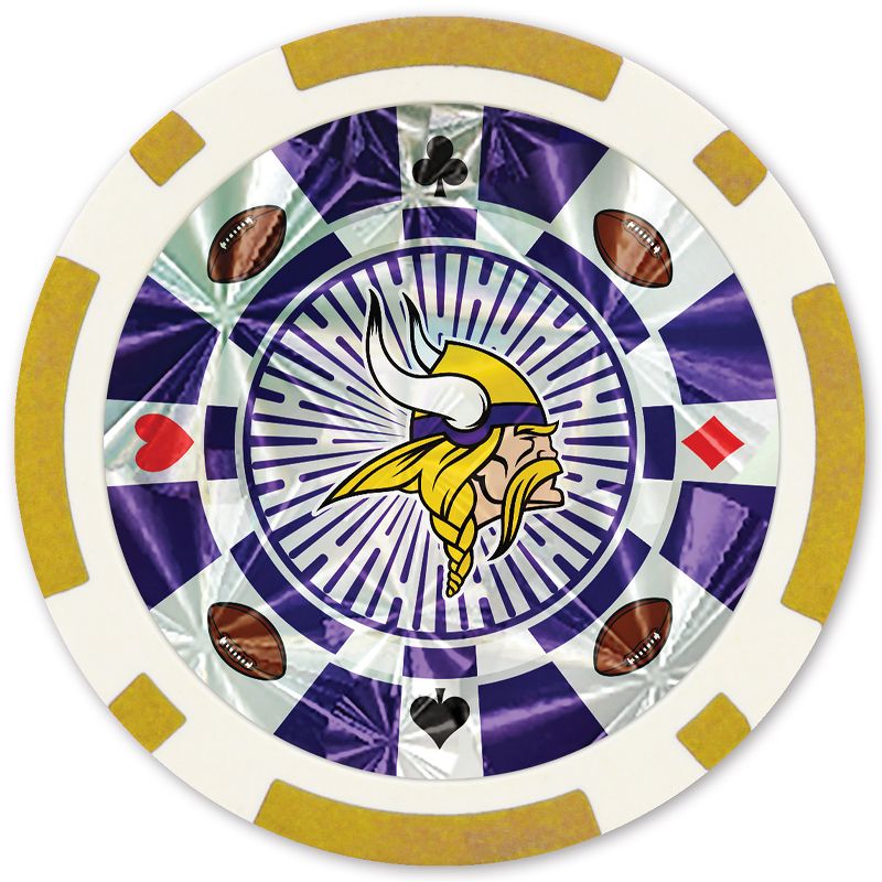 MasterPieces Casino Style 20 Piece 11.5 Gram Poker Chip Set NFL Minnesota Vikings Gold Edition, 3 of 4