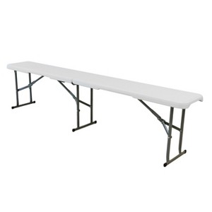 Elama 6 Foot Plastic Folding Bench in White - 1 of 4