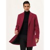 Lars Amadeus Men's Slim Fit Winter Notched Lapel Single Breasted Long Jacket Overcoat - 2 of 4