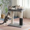 Cat Tree Tower for Large Cats Cat Scratching Post with Wide Top Bed, Self Groomer, Thick Scratch Post and Danging - 3 of 4