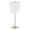 LumiSource (Set of 2) Fringe 25" Contemporary Metal Buffet Lamps Royal Gold Metal and White Fringe from Grandview Gallery: Elegant Accent Lighting - 2 of 4