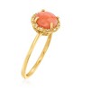 Ross-Simons Coral Ring With Diamond Accents in 14kt Yellow Gold - 3 of 4