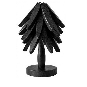 Itopfox Wooden Trivets for Hot Dishes, Tree Shape Trivet Set, 4 Walnut Wood with Stand, Foldable Kitchen Trivet for Hot Pots, Bowls, Teapots, & More - 1 of 4