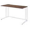 NicBex Home Office Desk 47" Modern Writing Desk with 2 Sockets, 2 Ports, Wooden Desktop and White Metal Legs for Office, Study, Living Room, Walnut - 2 of 4