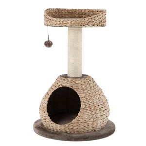 Tangkula 28" Hand-Made Cat Tree Tower Natural Bowl Shaped w/Perch - 1 of 4